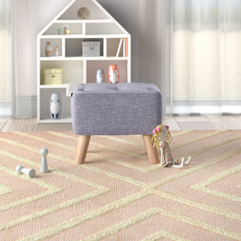 Lytle 40cm Wide Tufted Rectangle Solid Colour Ottoman, Grey