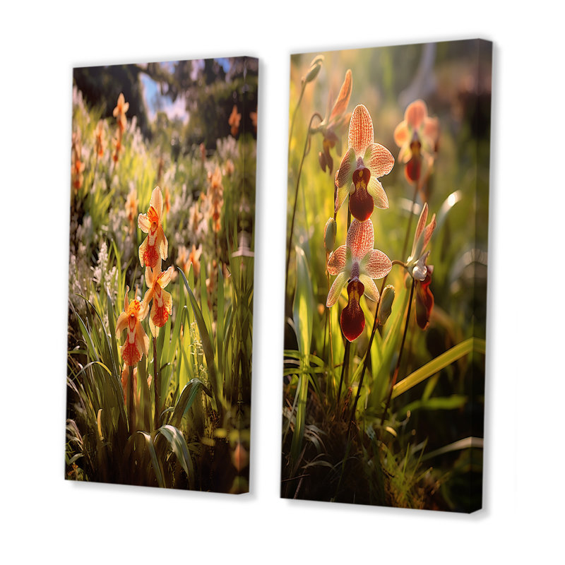 «Exotic Orchids Elegance», 2 pièces, Toile tendue, H 20 po x l 24 po