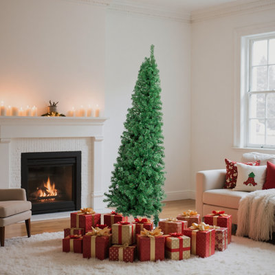 7 pi Arbre de Noël vert semi-éclairé avec 230 lumières DEL