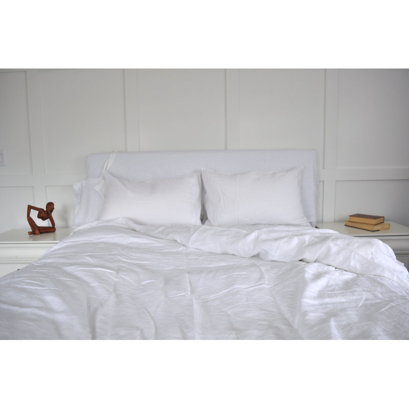 Linen Duvet Cover, White, Queen Duvet Cover