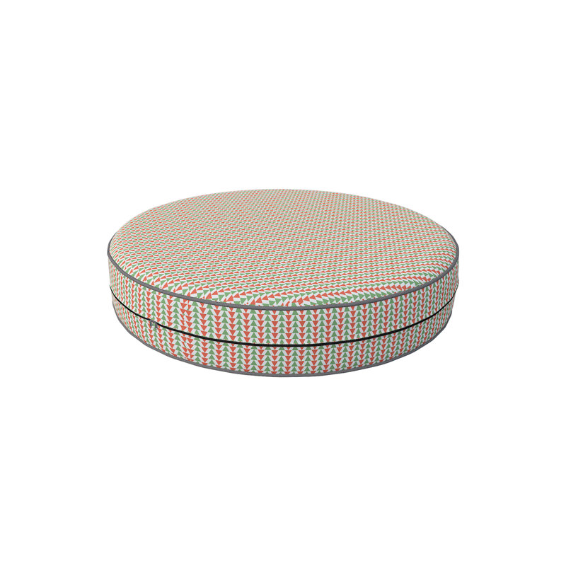 Decorative Indoor Outdoor Waterproof Round Cushion Cover, Patio Bar Stool UV Resistant Seat Cover, 5'' H x 18'' W