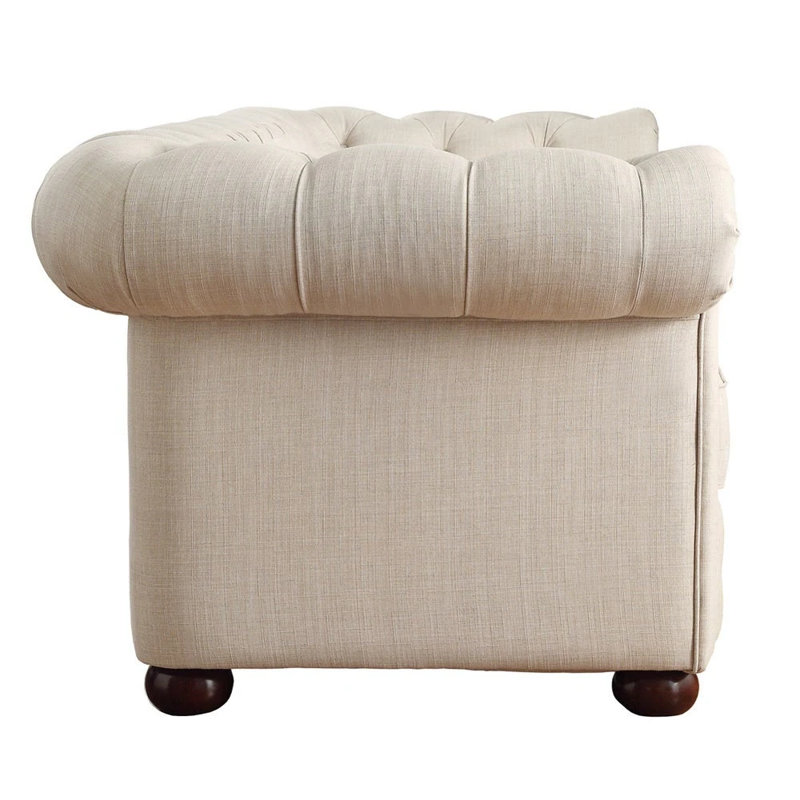 Causeuse rembourrée capitonnée, causeuse Chesterfield avec accoudoir à accoudoirs à défilement, canapé modulaire pour le bureau du salon