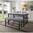 1Pc Counter Height Bench Espresso Finish Wood Upholstered Padded Seat Apron Kitchen Dining Furniture Footrest Support