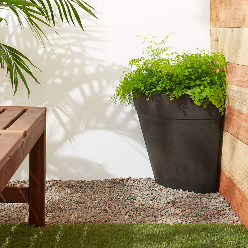Pot de fleurs en composite Pawel, Anthracite foncé