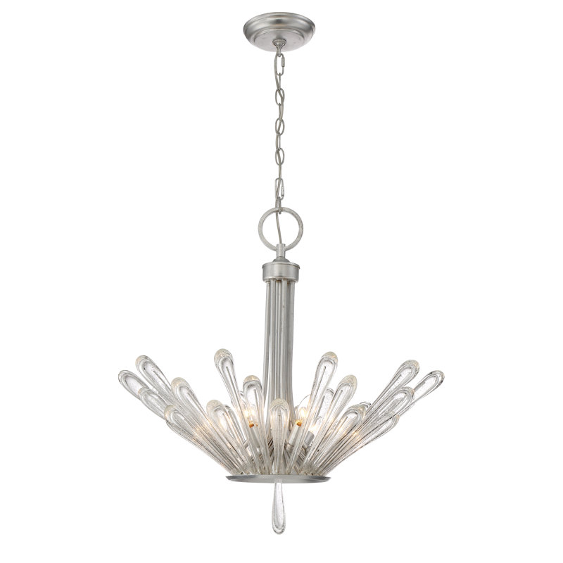 Kilby 6 - Light Metal: Glass Dimmable Sphere Chandelier