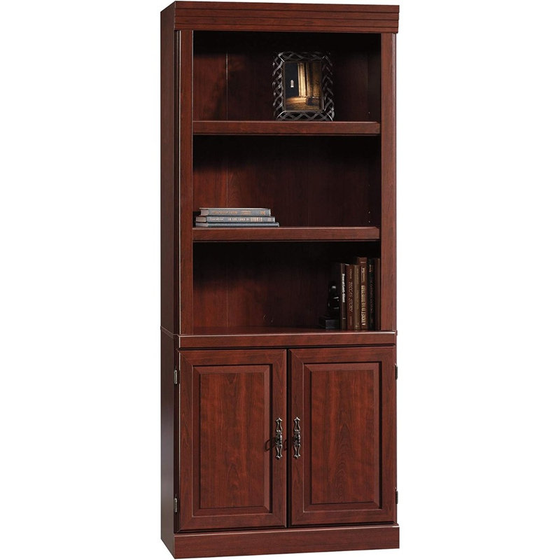 Bibliothèque de style bibliothèque avec portes - Finition cerisier classique