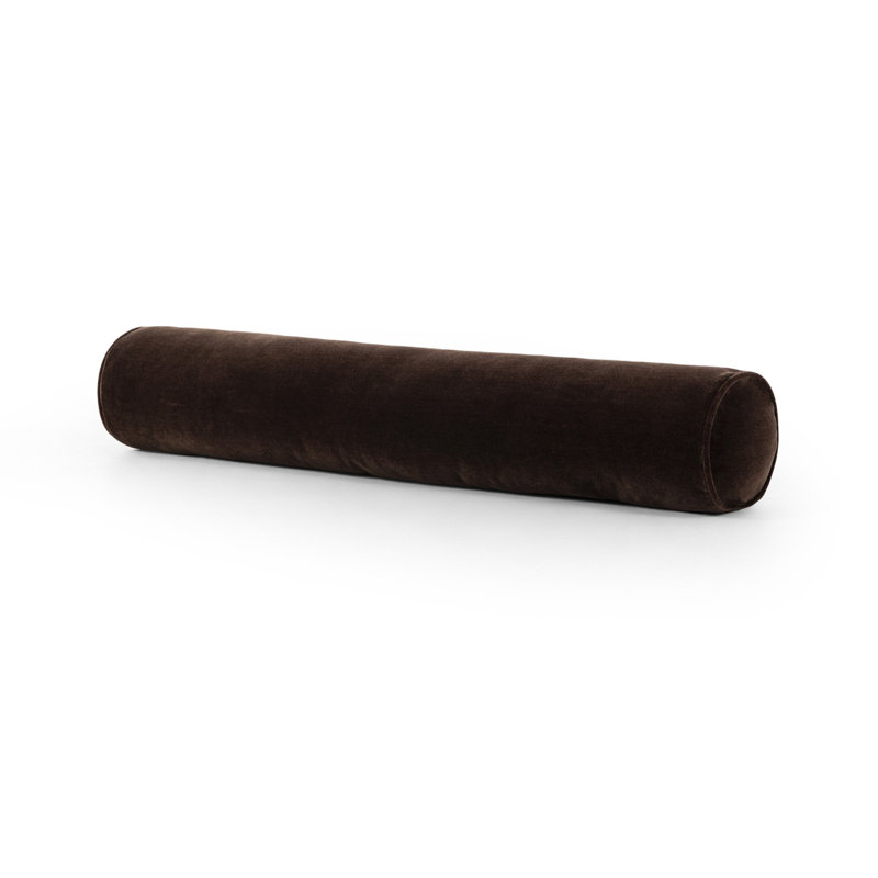 Monte Chocolate Wool Velvet Bolster Pillow 8"x48"