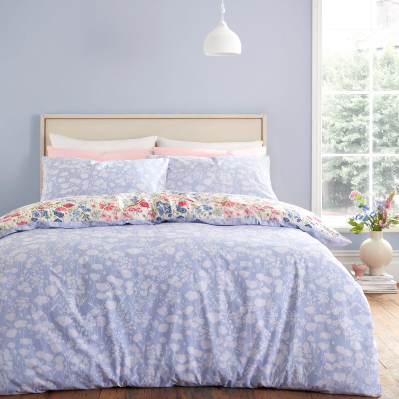 Olivia Floral 200 Thread Count Cotton Duvet Cover Set, Kingsize - 2 Standard Pillowcases