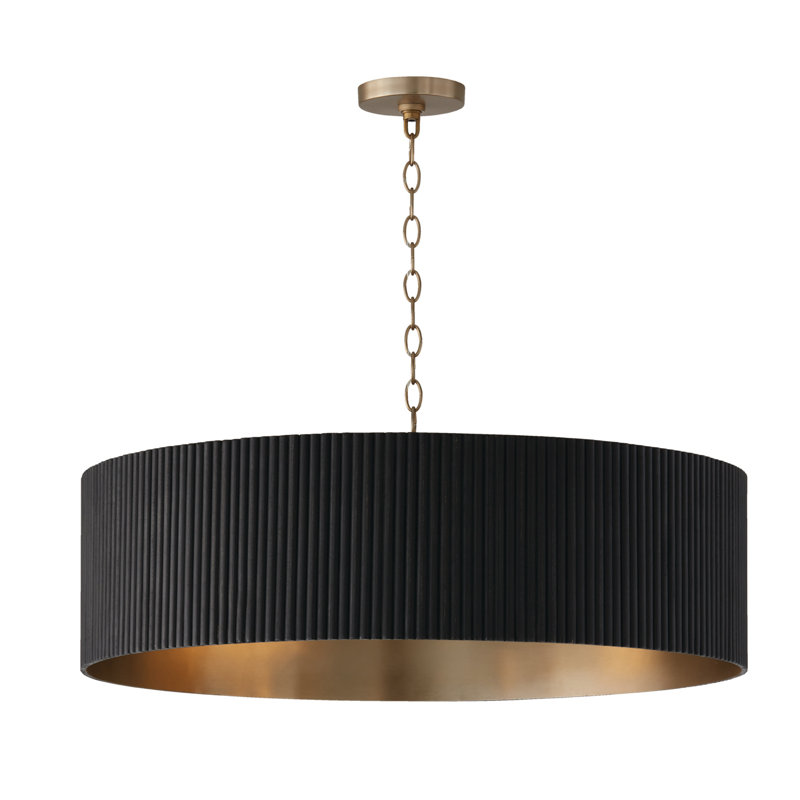 Donovan 4 - Light Dimmable Drum Chandelier, Black