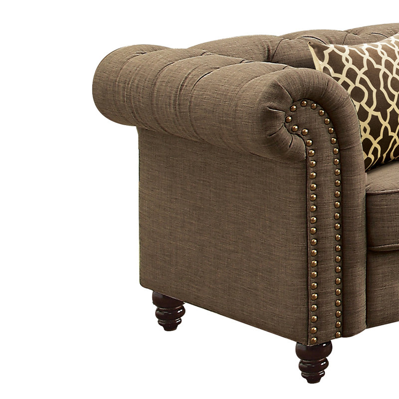 Chaise d'appoint capitonnée avec coussin