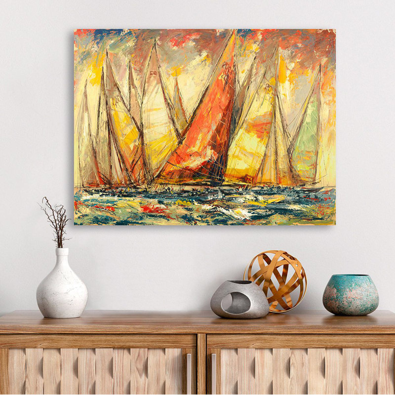 Great Regatta by Luigi Florio - Wrapped Canvas Art Prints, 60cm H x 80cm W x 4cm D