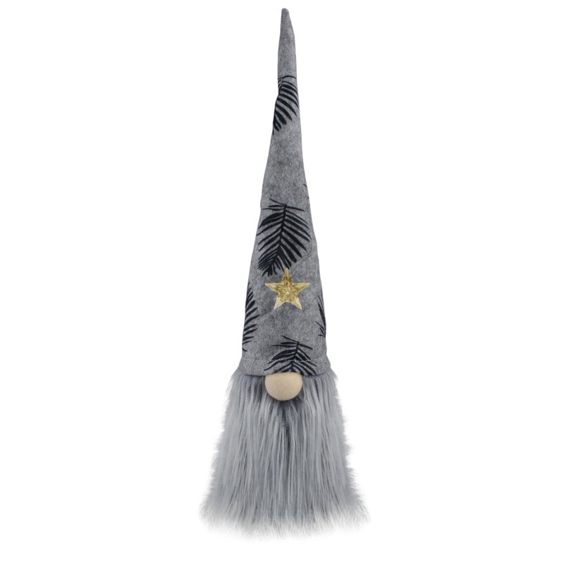 16 gnomes étoilés gris et noirs avec feuilles de palmier