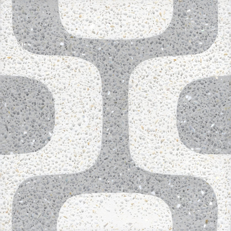 Ipanema 8" x 8" Cement Patterned/Concrete Look Wall & Floor Tile, Prata