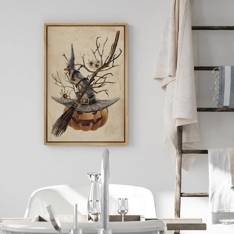Citrouille, fête, fête, Halloween, Moody foncé, illustrations, œuvre d'art moderne, décor, H 36 po x l 24 po