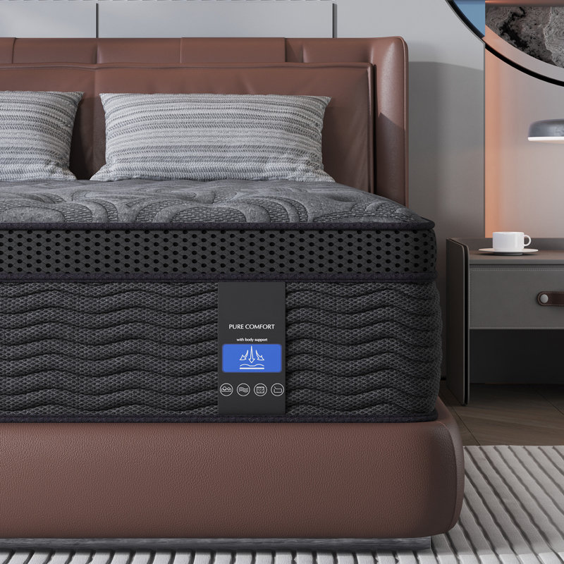 12'' Medium Hybrid Mattress with Cooling Gel Memory Foam Pocket Springs Mattress in a Box, Full, 12"