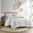 Cotton Printed Comforter Set with Chenille Ivory King/Cal King