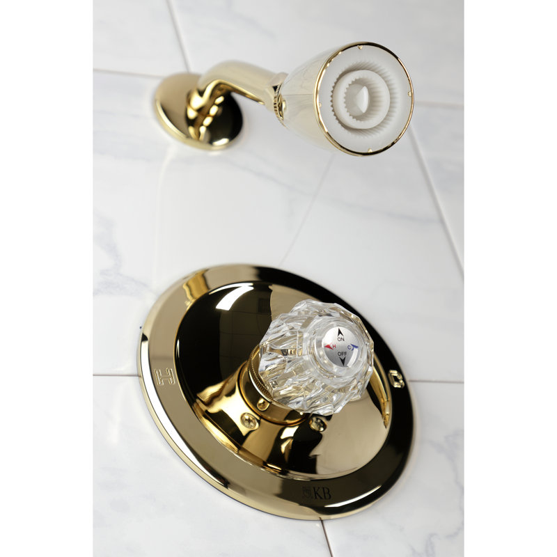 Robinet de douche avec soupape brute avec soupape et garniture, Laiton poli