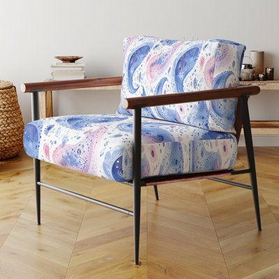 Fauteuil d'appoint bohème - fauteuil en velours à motif cachemire délicat