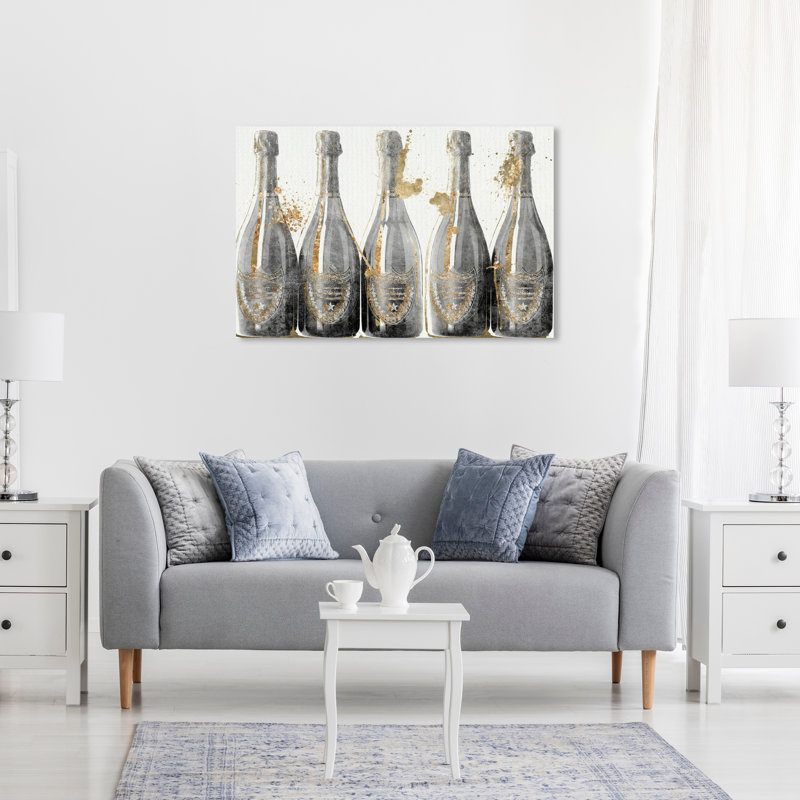 Drinks And Spirits>Champagne>Bottles - Print on Canvas, 30'' H x 20'' W x 1.5'' D, Wrapped Canvas