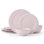 Trellis Pink 12-Pc Dinnerware Set, Service For 4, Bone China