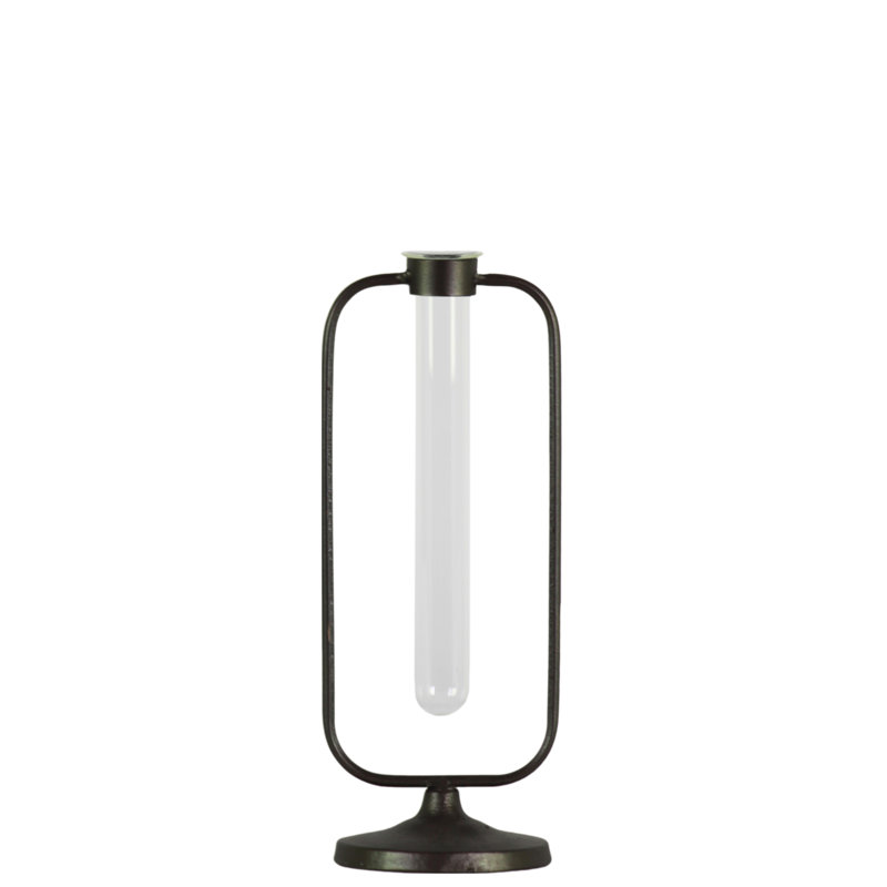 Metal Table Vase, 10.5" H x 4.25" W x 3.5" D