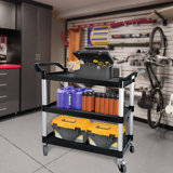Utility Carts with Wheels Large Size Rolling Cart with Wheels Heavy Duty 600 LBS Food Cart with Lockable Wheels and Hammer