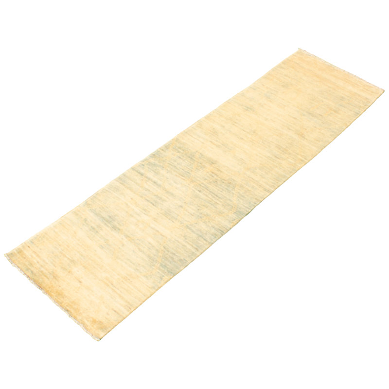 Tapis de Tapis décoratif couloir marocain New Age Ivoire 2 pi 9 po x 9 pi 9 po noué à la main New Age