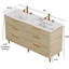 Meuble-lavabo de salle de bain autoportant avec tiroirs, pré-assemblé-1098500393