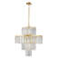 Lustre en cristal de luxe à 4 niveaux de 20 po, luminaire suspendu à cadre doré 12 lumières, éclairage de plafond élégant pour le salon, la salle à manger et la chambre à coucher
