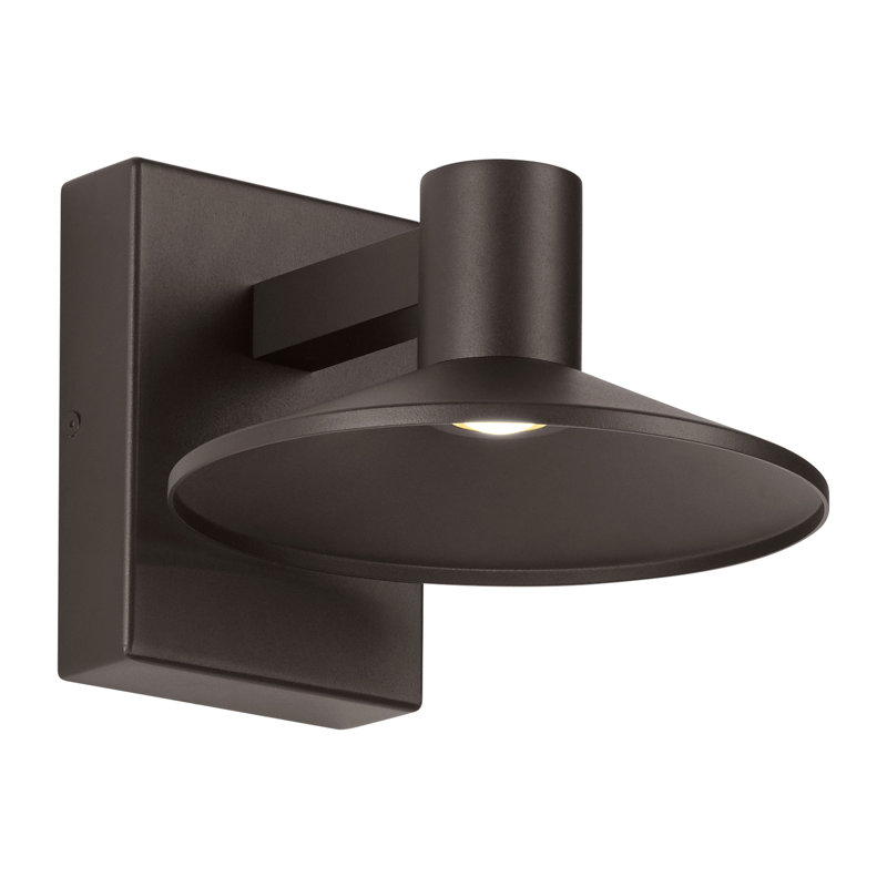 Ash LED Outdoor Armed Sconce, 8" H x 8" W x 8" D, Bronze