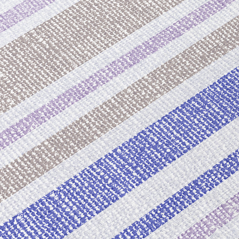 Kinslee Washable Striped Indoor / Outdoor Rug, Round 8'