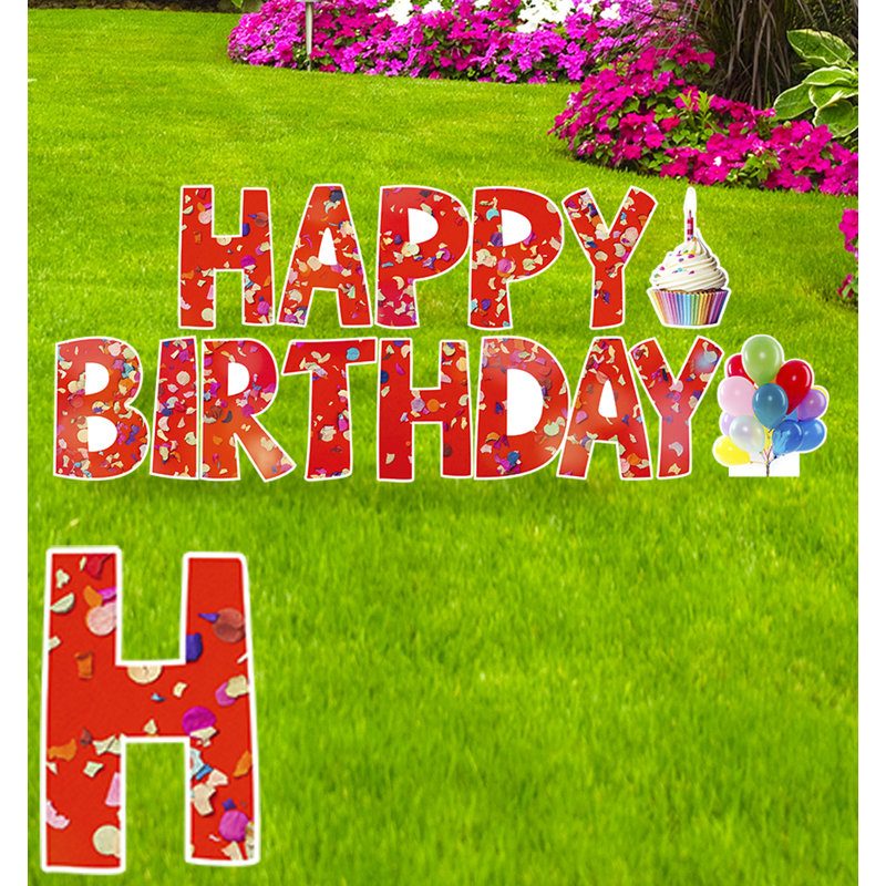 Panneau de joyeux anniversaire, confettis