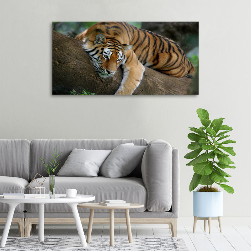 Tiger On The Tree - Wrapped Canvas Print