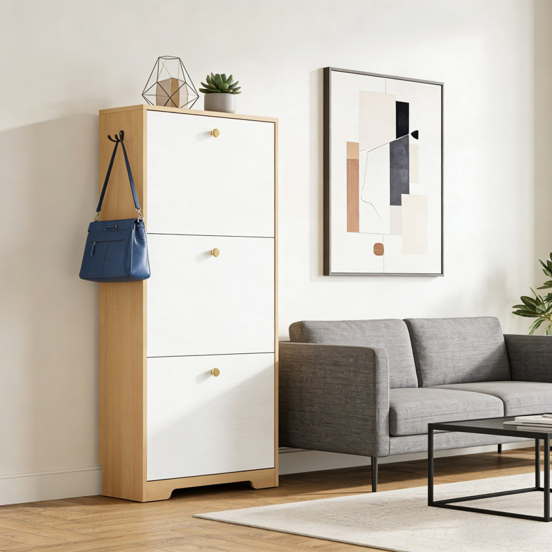 Premium Wooden Shoe Cabinet For Home, White