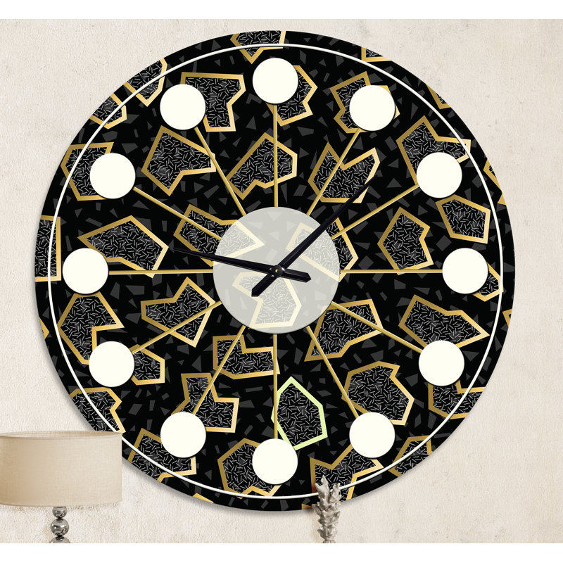 Gold Retro 80s - Mid-Century Modern wall clock, Medium