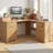 Modern Fluted L-Shaped Desk With Charging Station & Storage Cabinet – Stylish Home Office Computer Desk With Monitor Stand, File Drawer, And Removable Support Shelf For Study, Oak-687885848