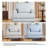 Upholstered Striped Blue Nailhead Trim Accent Chair with Throw Pillow and Solid Wood Legs-132265016