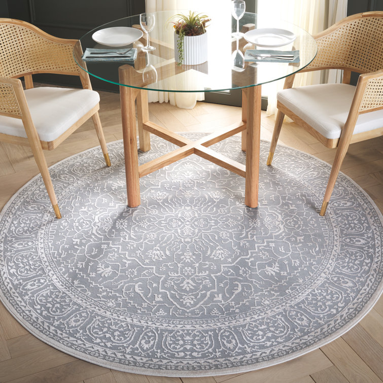 Calidia Floral Light Gray/Cream Area Rug