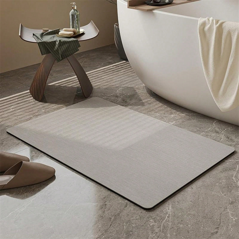 Tapis de salle de bain ultra-absorbant à séchage rapide - Tapis de sol antidérapant à endos de caoutchouc