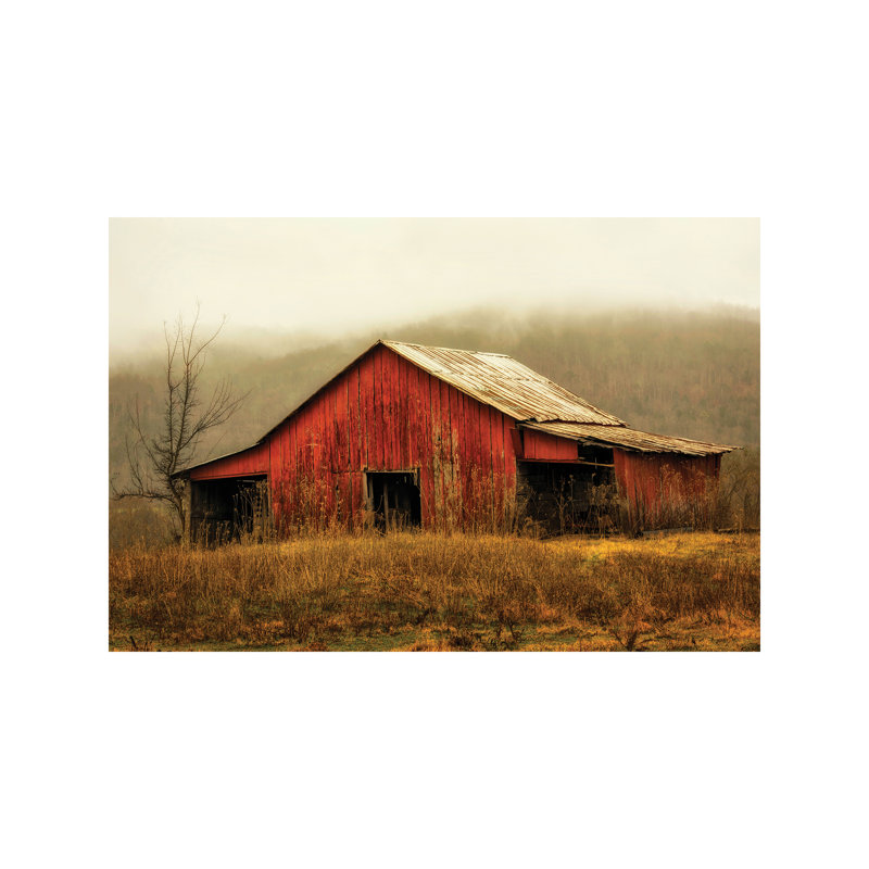 Skylight Barn In The Fog by Andy Amos - Wrapped Canvas Print, 101.6 cm H x 66.04 cm W x 1.91 cm D