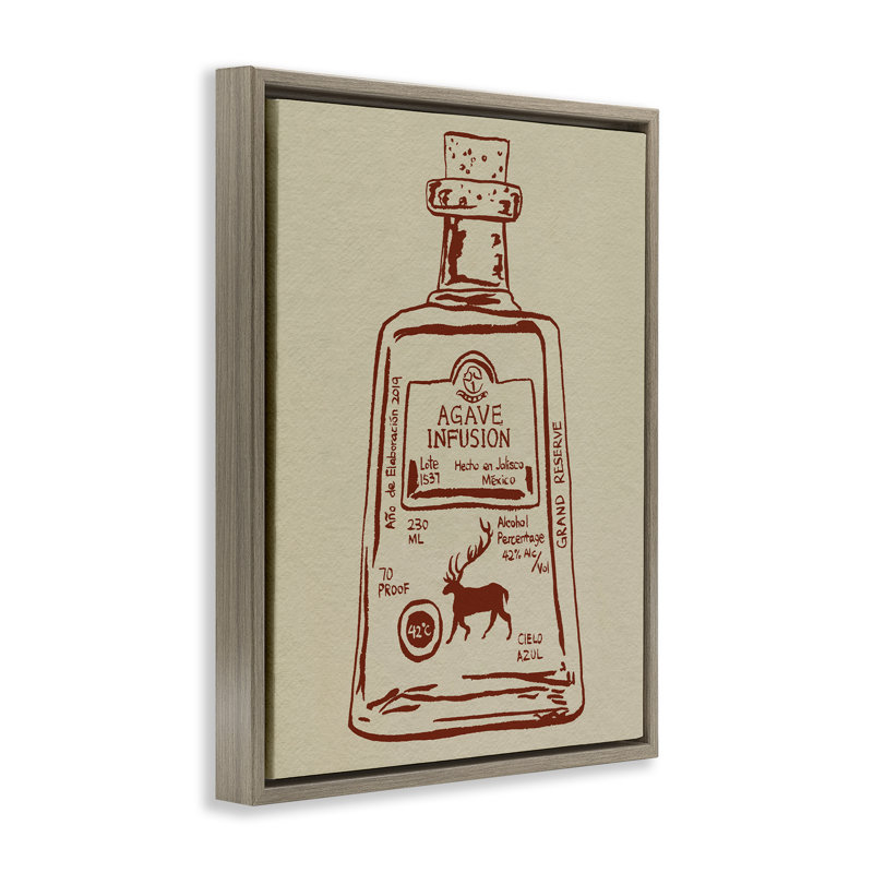Cadre flottant Simple Liquor Essence, design par Melissa Wang, H 21 po x l 17 po, Cadre flottant orme Montalcino