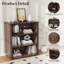 Modern Farmhouse 2-Piece Storage Cabinet Set, 71" H Wall Unit Bookcase With 4 Drawers And Open Shelves Organizer Walnut