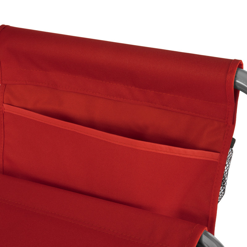 Red Aluminum Portable Camping Chair with Side Table