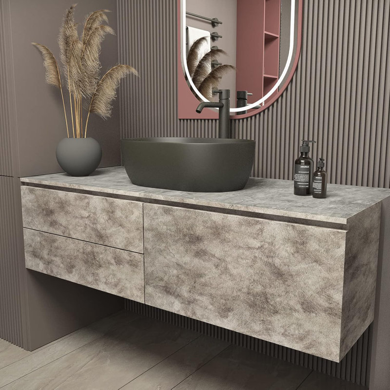 Papier peint auto-adhésif en béton gris, revêtement mural auto-adhésif imperméable 16 po x 354 po pour la cuisine, la salle de bain et les meubles