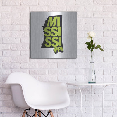  «Mississippi 2» par Art Licensing Studio, art mural en métal, 24 po x 24 po