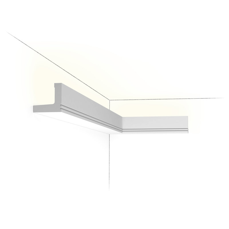 Moulure couronnée en polyuréthane blanc uni apprêté 2 po x 2 po x 78-3 / 4 po