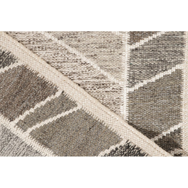 Scandinavian Wool Geometric Area Rug, Rectangle 14' x 20'