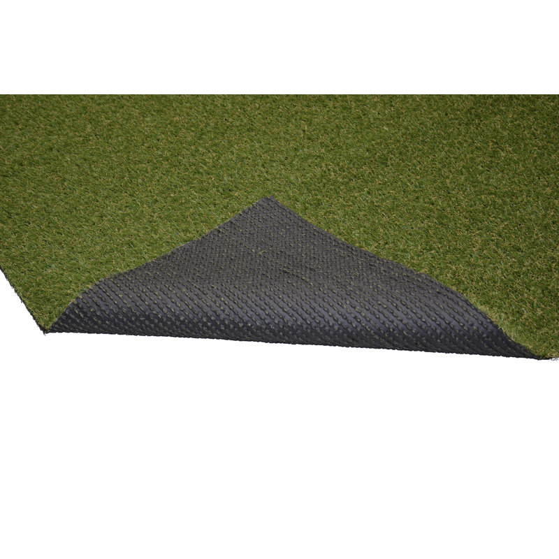 Tapis d'intérieur / extérieur rectangulaire vert uni en polypropylène touffeté à la machine Obadiah, Rectangle 5 pi x 7 pi