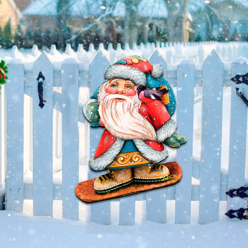 Décoration murale de porte de noël en forme de noël anti-neige
