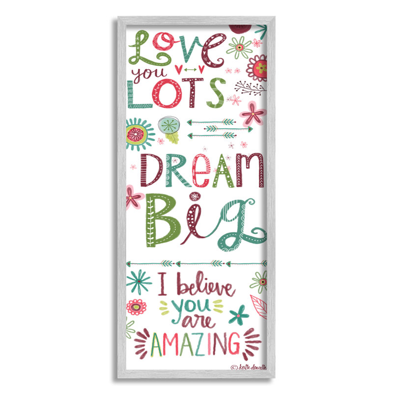 «Love You Lots Inspirational Expressions Playful», art textuel sur bois, H 30 po x l 13 po x P 1,5 po